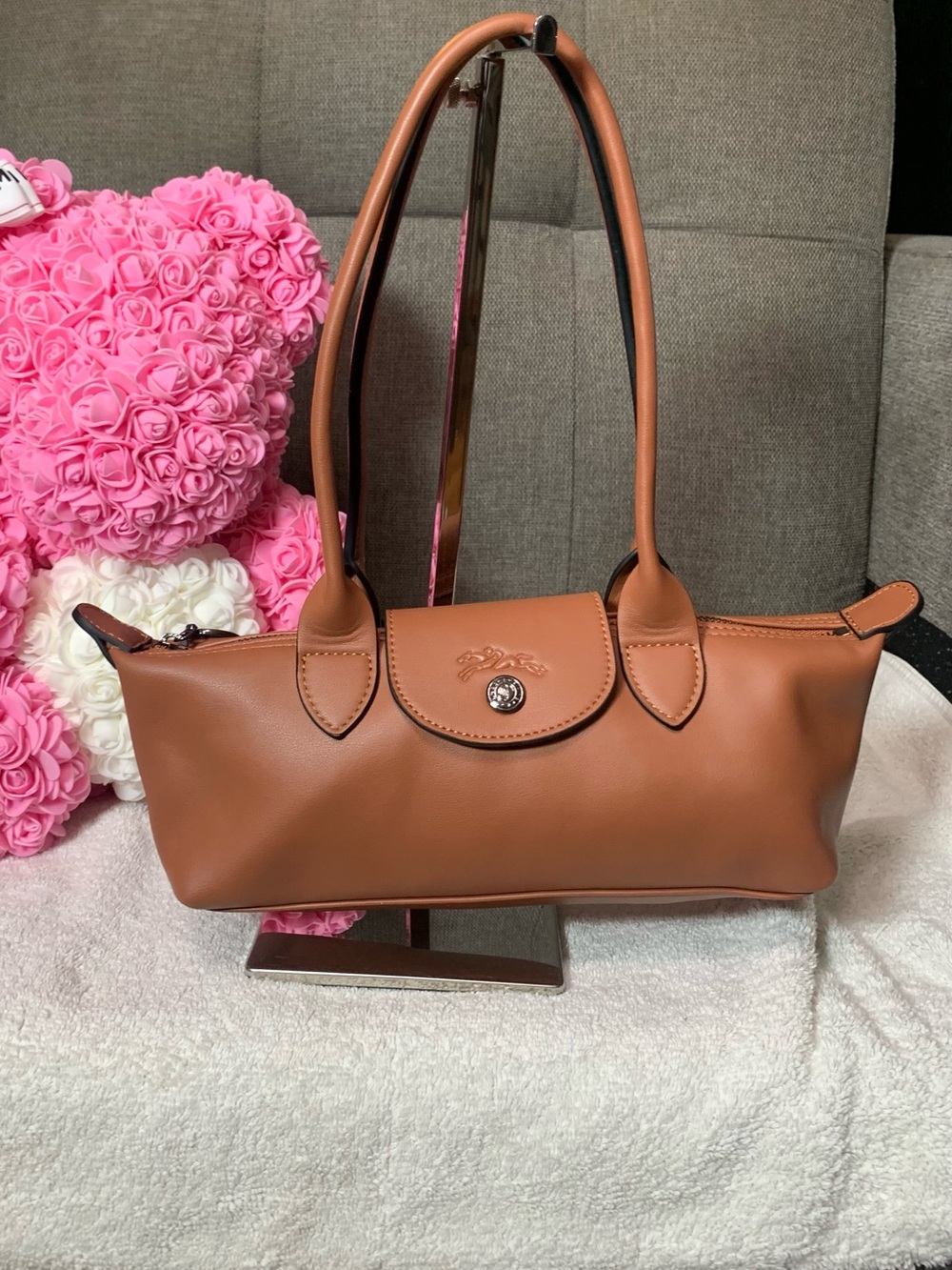 GUC Longchamp Leather Baguette Shoulder Bag